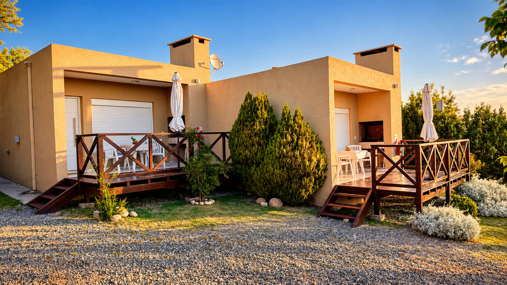 Las dos suites con la luz del atardecer